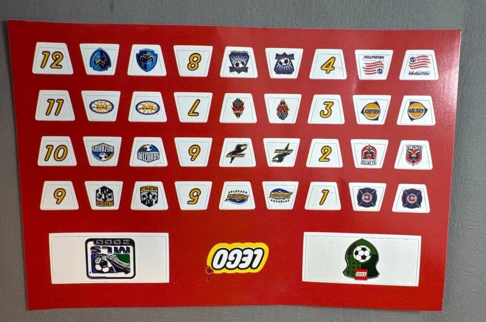 Lego MLS Soccer Stickers Vintage -rare-unused